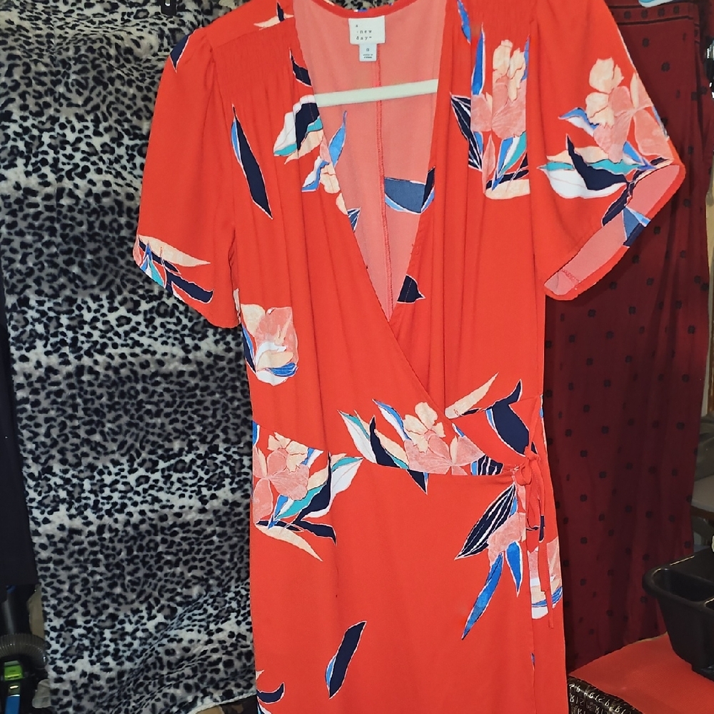 a new day Red Floral Midi Dress
